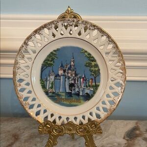 Disneyland Decorative edging Plate with Gold Accents